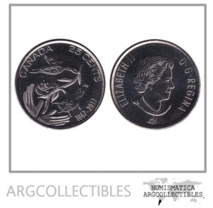 Canada Moneda 25 Centavos 2017 Niquel 150 Aniversario Canada UNC