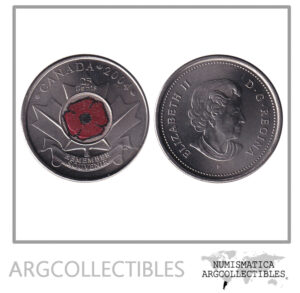 Canada Moneda 25 Centavos 2004 Niquel Color UNC