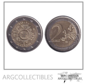 España Moneda 2 Euros 2012 Bimetalica 10 Aniversario del Euro KM-1252 UNC