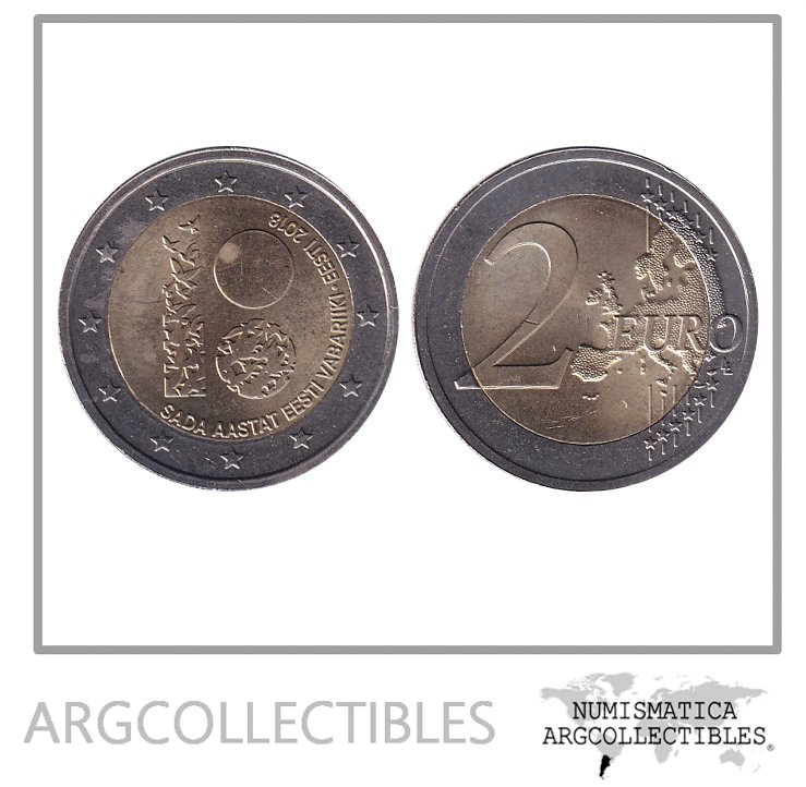 Estonia Moneda 2 Euros 2018 Bimetalica 100 Aniversario Estonia KM-UC-104 UNC