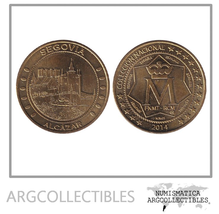 España Medalla Moneda 2014 Segovia Alcazar (FMNT) Laton UNC