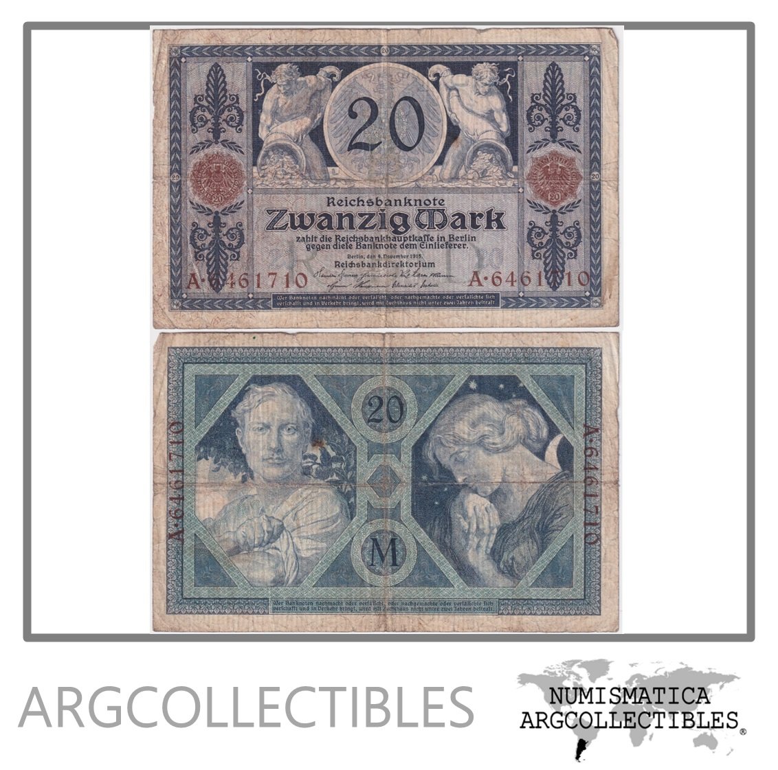 Alemania Billete 20 Marcos 1915 P-63 F+