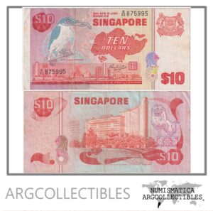 Singapur Billete 10 Dolares 1976 P-11 VF+