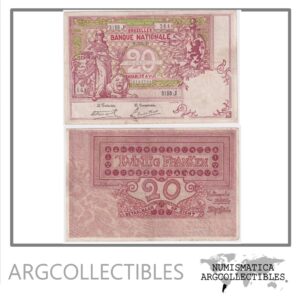 Belgica Billete 20 Francos 1910-1920 P-67 VF