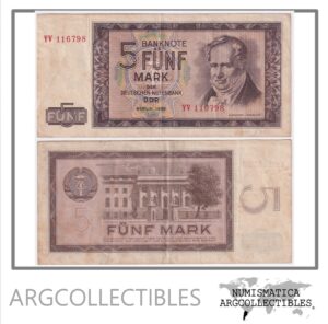 Alemania DDR Billete 5 Marcos 1964 P-22 VF+