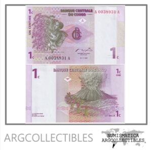 Congo Billete 1 Centavo 1997 P-80 UNC