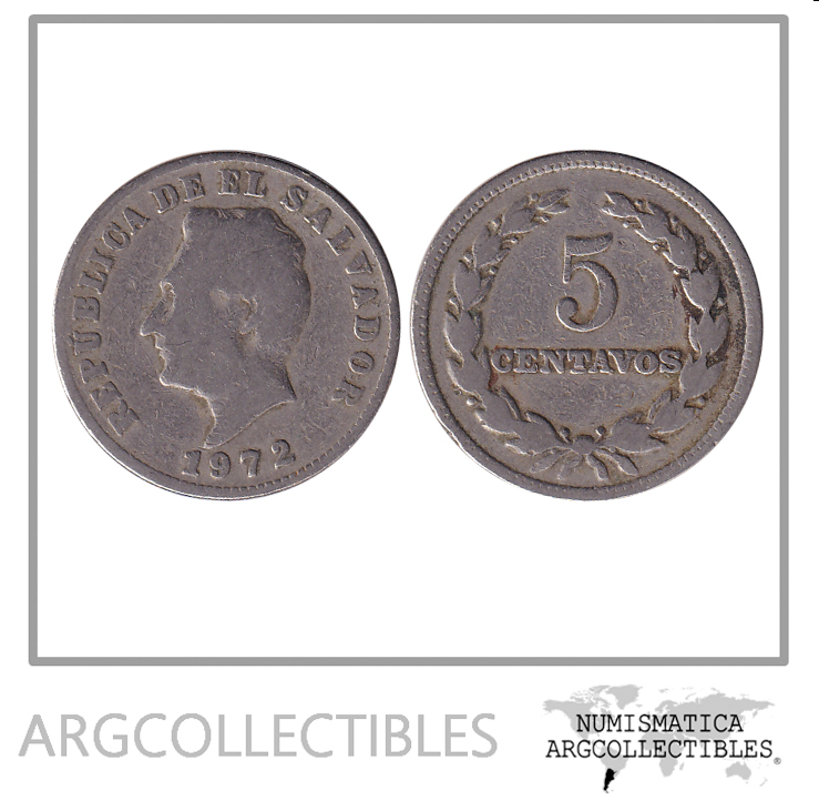 El Salvador Moneda 5 Centavos 1972 Niquel KM-134 F+