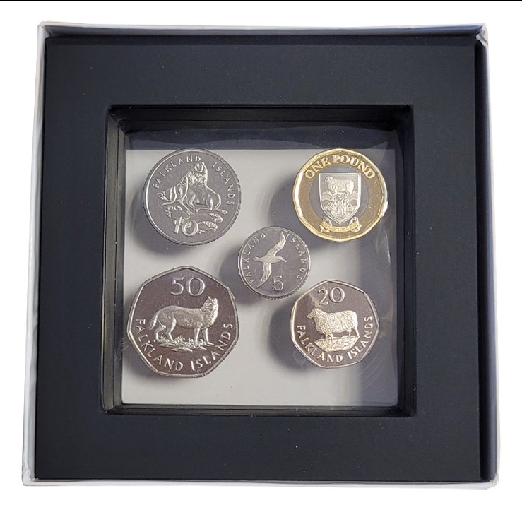 Malvinas Set x5 Monedas 2023 Rey Carlos (595 Ejemplares) III Proof - Imagen 2