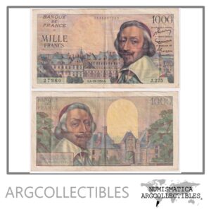 Francia Billete 1.000 Francos 1956 P-134 VF+(Cardenal Richelieu)