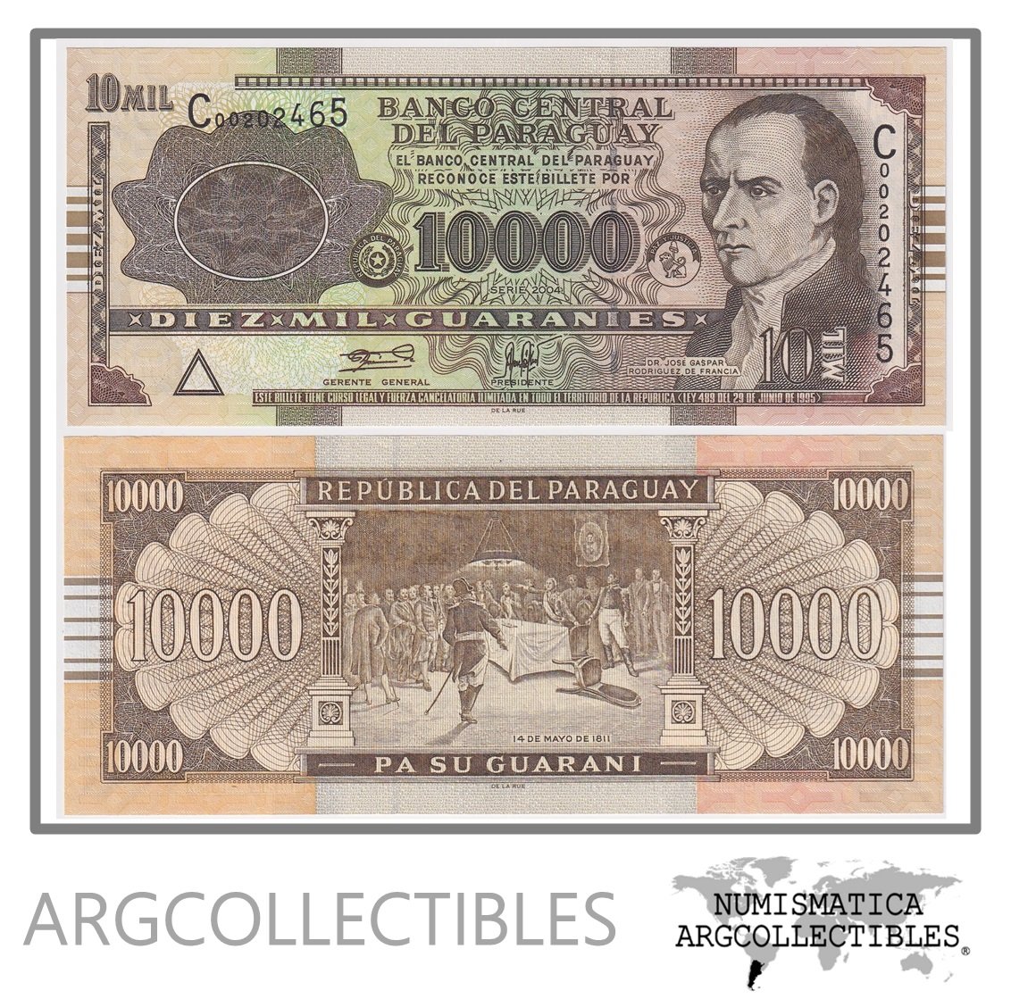 Paraguay Billete 10.000 Guaranies 2004 P-224 UNC