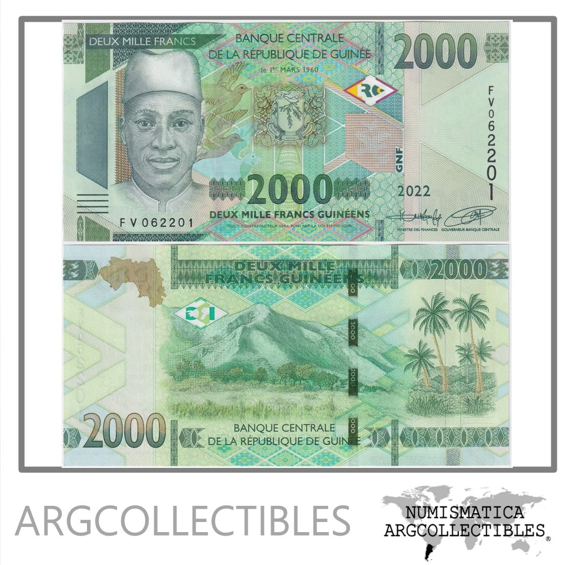 Guinea Billete 2.000 Francos 2022 P-48a UNC