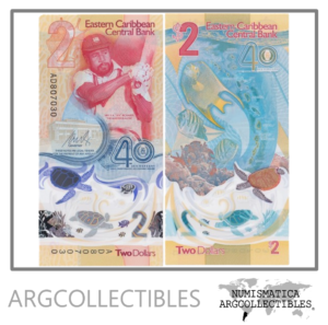 Caribe del Este Billete 2 Dolares 2023 P-61 UNC (Polimero)