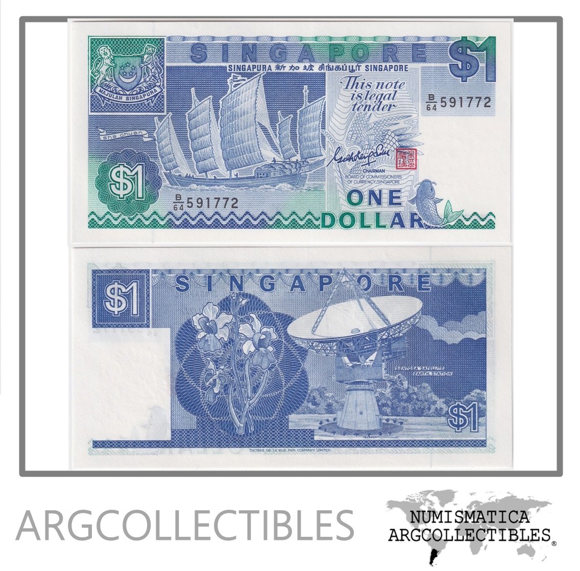 Singapur Billete 1 Dolar 1987 P-18 UNC
