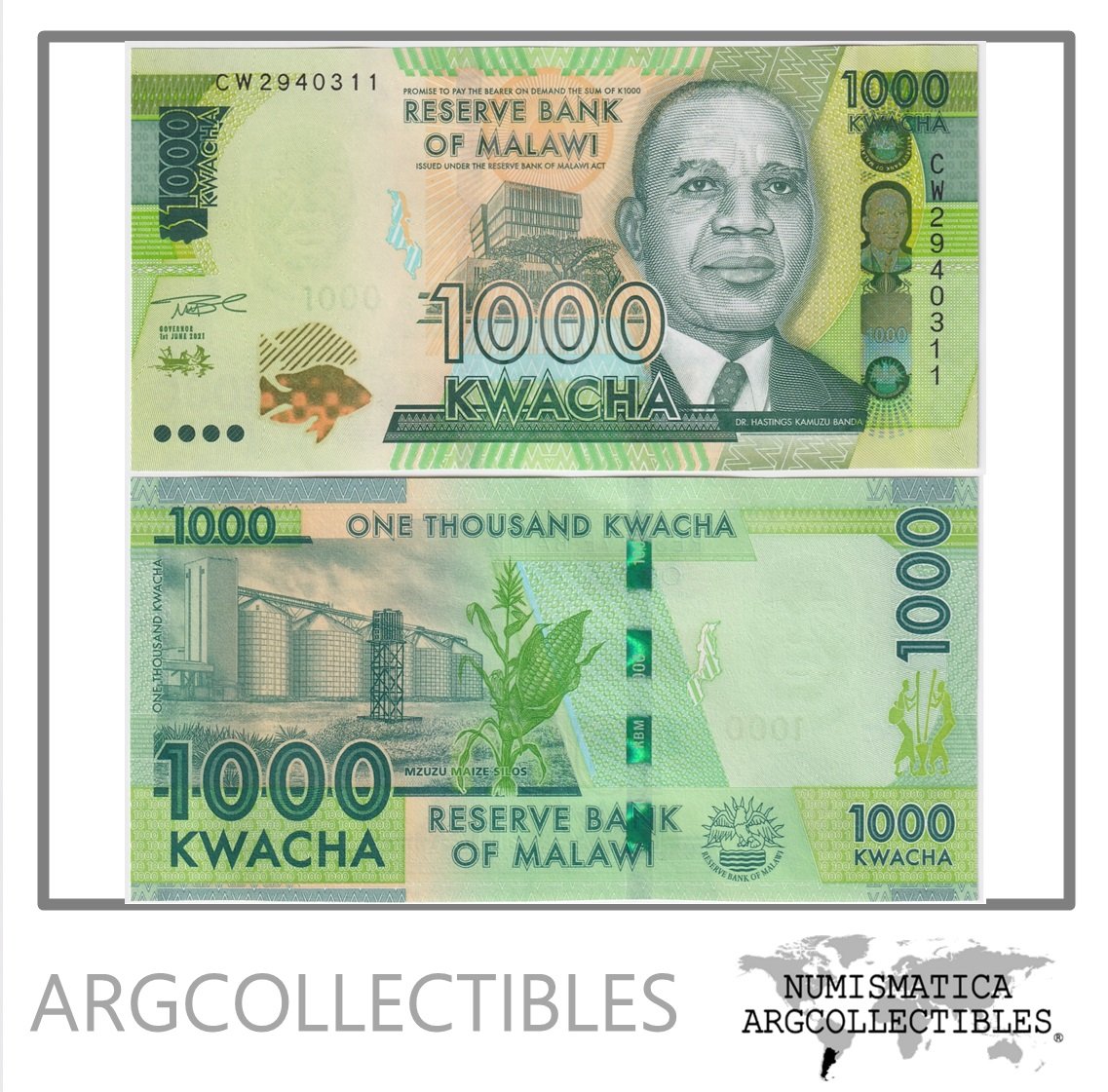 Malawi Billete 1.000 Kwacha 2021 P-67 UNC