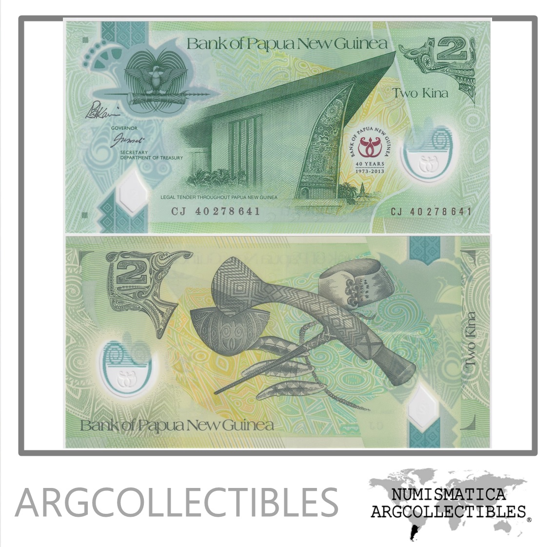 Papua Nueva Guinea Billete 2 Kina 2013 P-45 UNC (Polimero)