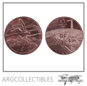 Francia Moneda 1/4 Euro 2021 Cobre UNC Juegos Olimpicos Paris 2024 Natacion