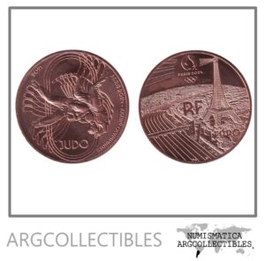 Francia Moneda 1/4 Euro 2021 Cobre UNC Juegos Olimpicos Paris 2024 Judo