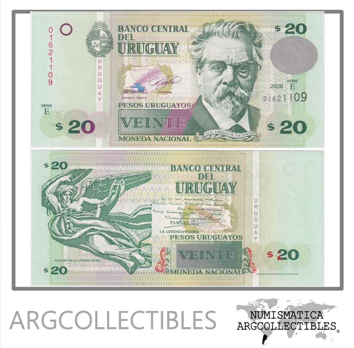 Uruguay Billete 20 Pesos 2008 P-86a UNC