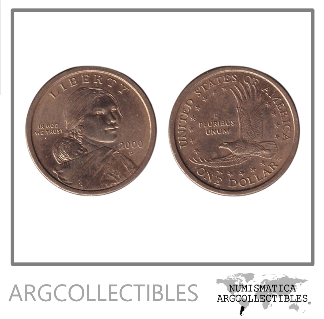 USA Moneda 1 Dolar 2000 P Laton Sacagwea KM-310 AU