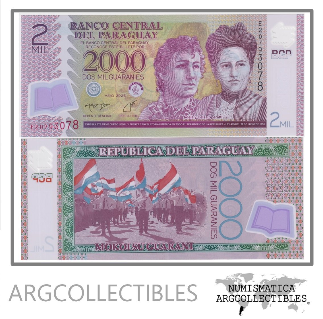 Paraguay Billete 2.000 Guaranies 2023 P-228e UNC (Polimero)
