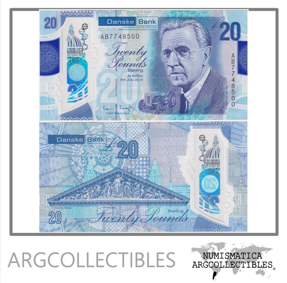 Irlanda del Norte Billete 20 Pounds 2019 P-215 XF (Polimero)