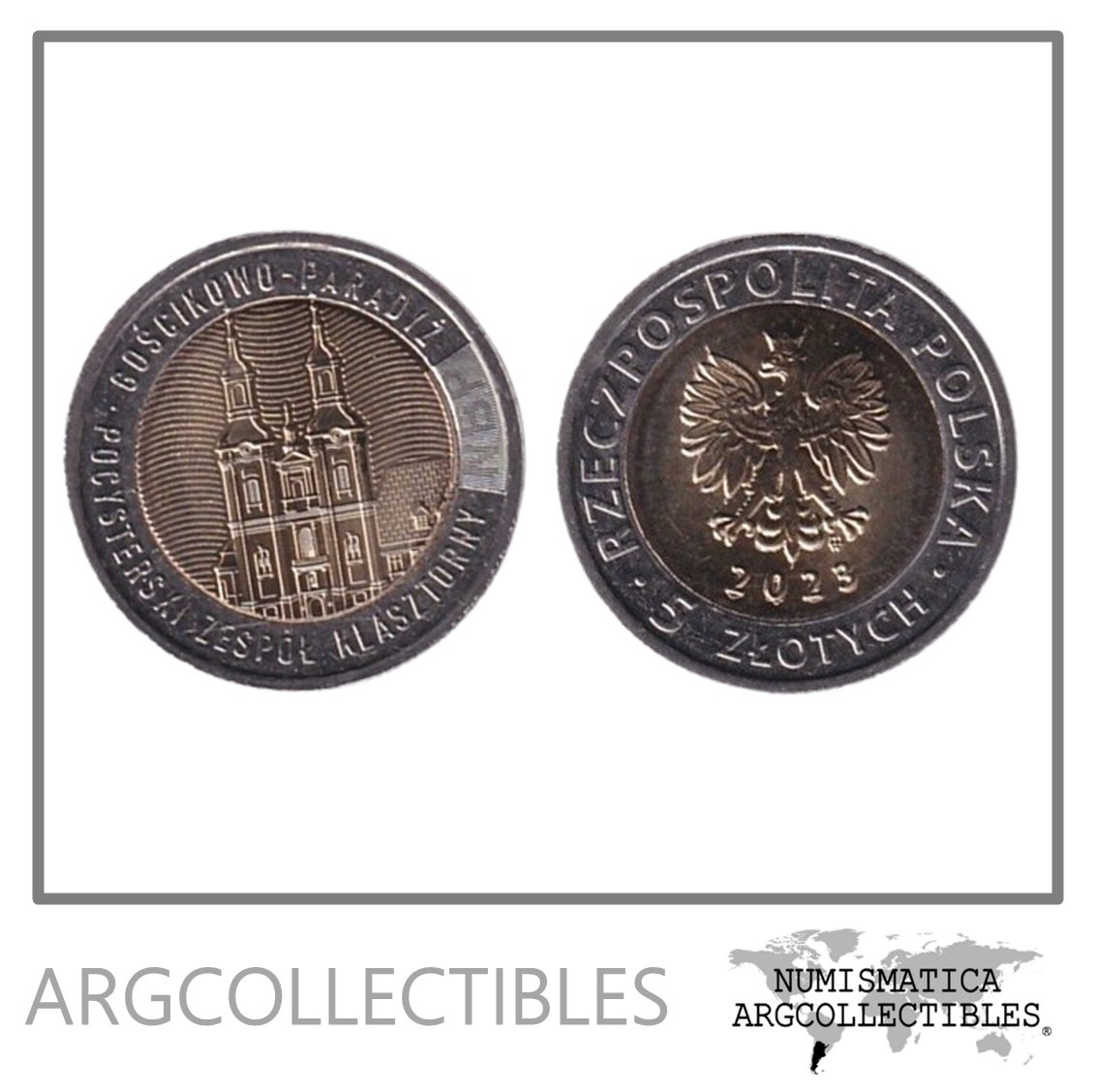 Polonia Moneda 5 Zlotich 2023 Bimetalica Monasterio Poscisterciense UNC