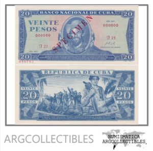 Cuba Billete 20 Pesos 1971 P-105s UNC (Specimen)