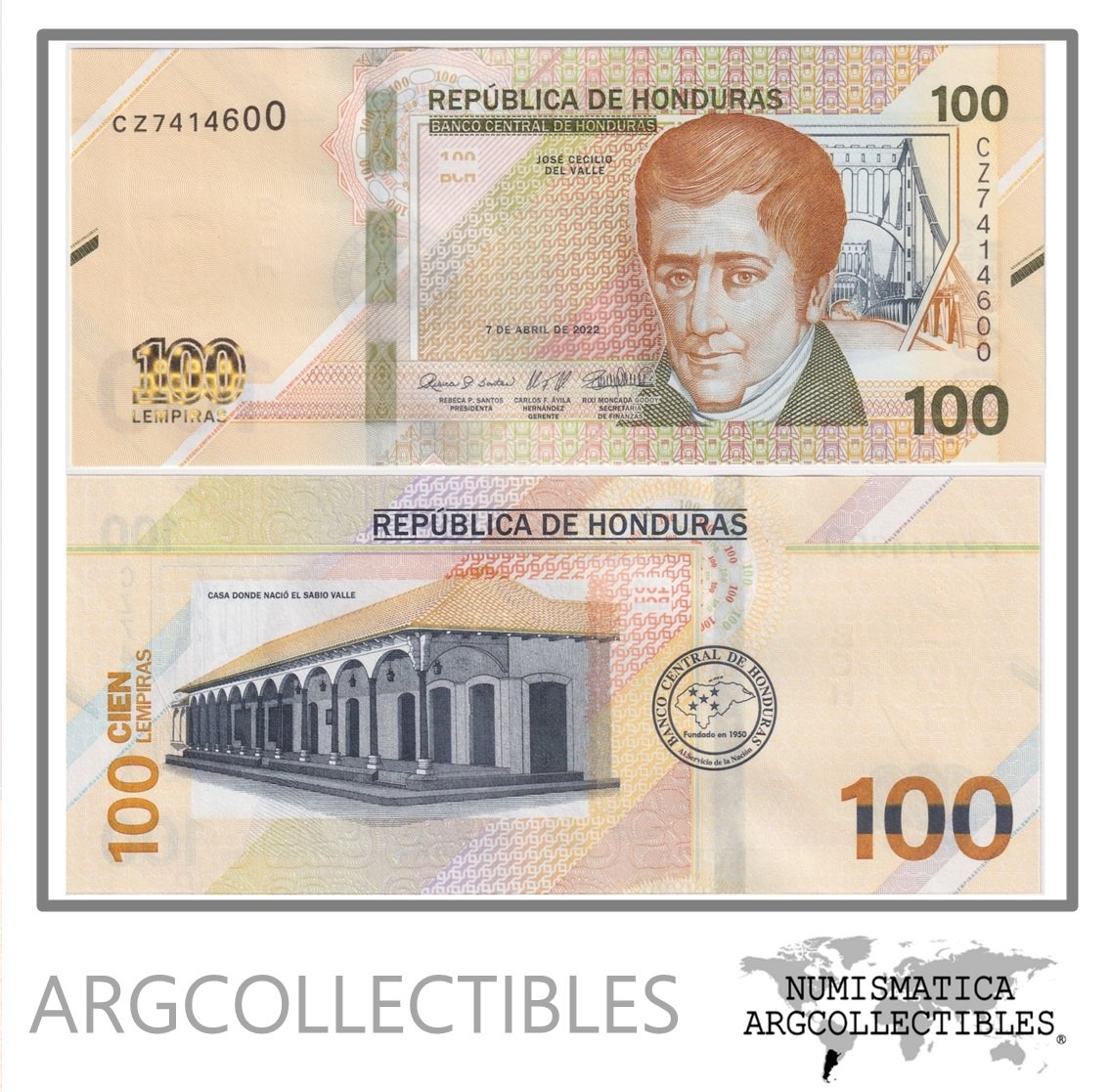 Honduras Billete 100 Lempiras 2022 P-112 UNC