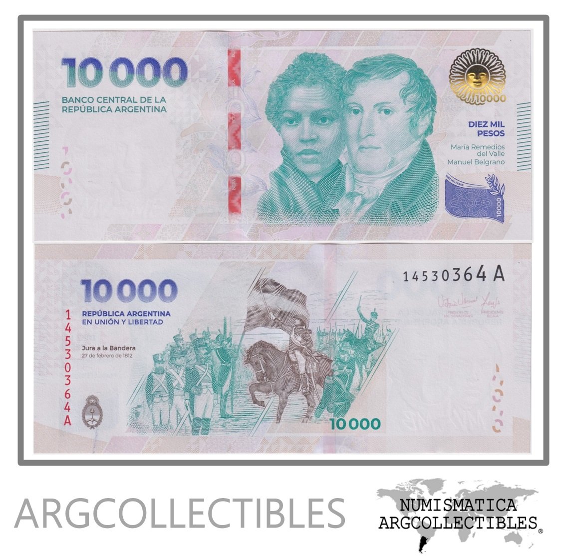 Argentina Billete 10.000 Pesos 2024 UNC Seria A