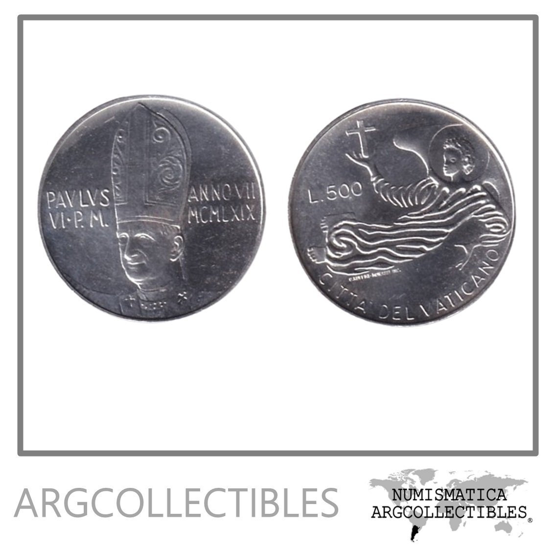 Vaticano Moneda 500 Liras 1969 Plata 835 KM-115 UNC