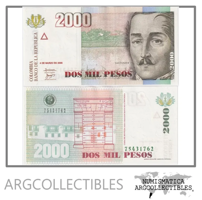 Colombia Billete 2.000 Pesos 2005 P-451 UNC