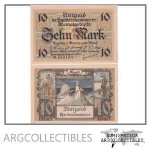 Memel Billete 10 Marcos 1922 P-5 AU