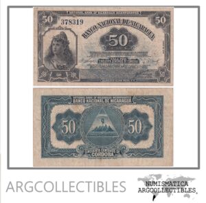 Nicaragua Billete 50 Centavos 1938 P-81 F+