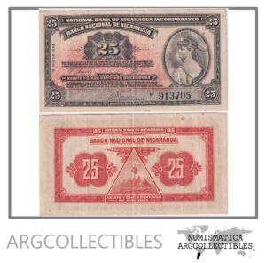 Nicaragua Billete 25 Centavos 1938 P-88b VF+