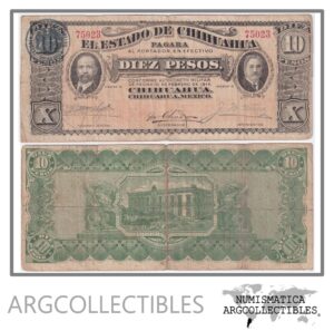 Mexico Billete 10 Pesos 1914 P-S-533b F+ (Chihuahua)