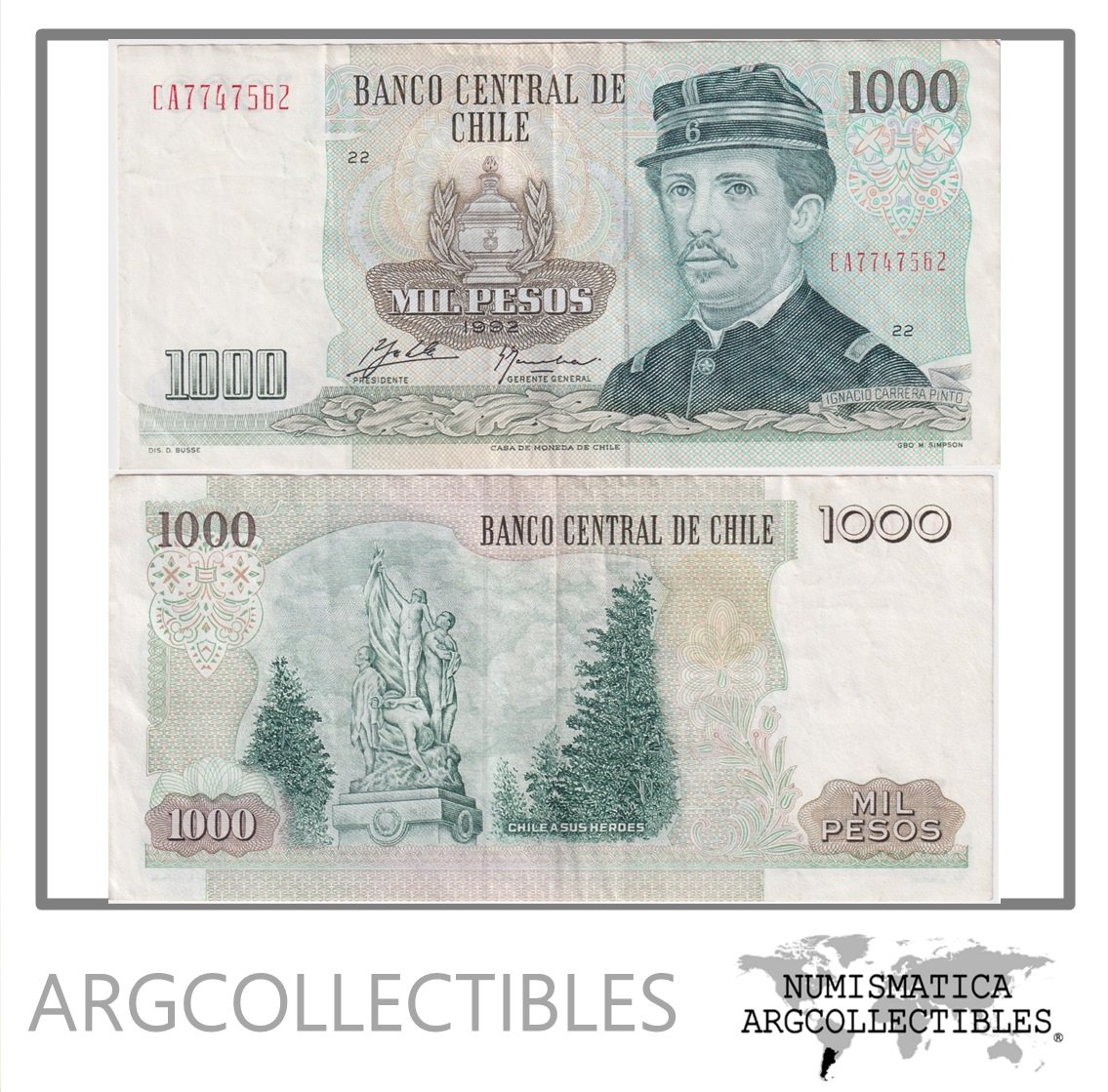 Chile Billete 1.000 Pesos 1992 P-154e VF+