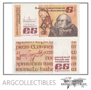 Irlanda Billete 5 Pounds 1989 P-71c XF+