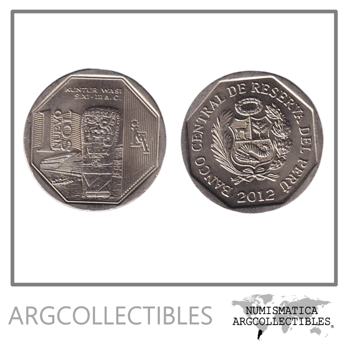 Peru Moneda 1 Nuevo Sol 2012 KunturWasi Niquel UNC
