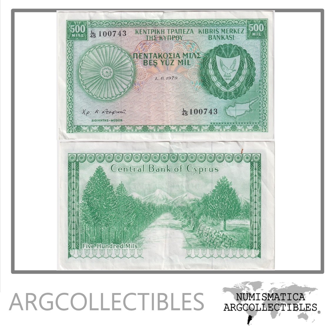 Chipre Billete 500 Mils 1979 P-42c VF