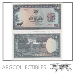 Rhodesia Billete 10 Dolares 1975 P-33 AU