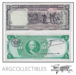 El Salvador Billete 5 Colones 1967 P-109 VF+ (Serie PH)