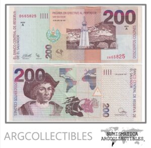 El Salvador Billete 200 Colones 1997 P-152a XF+ (Serie A)