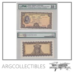 Irlanda Billete 5 Pounds 1972 P-65c VF+ (Certificado)