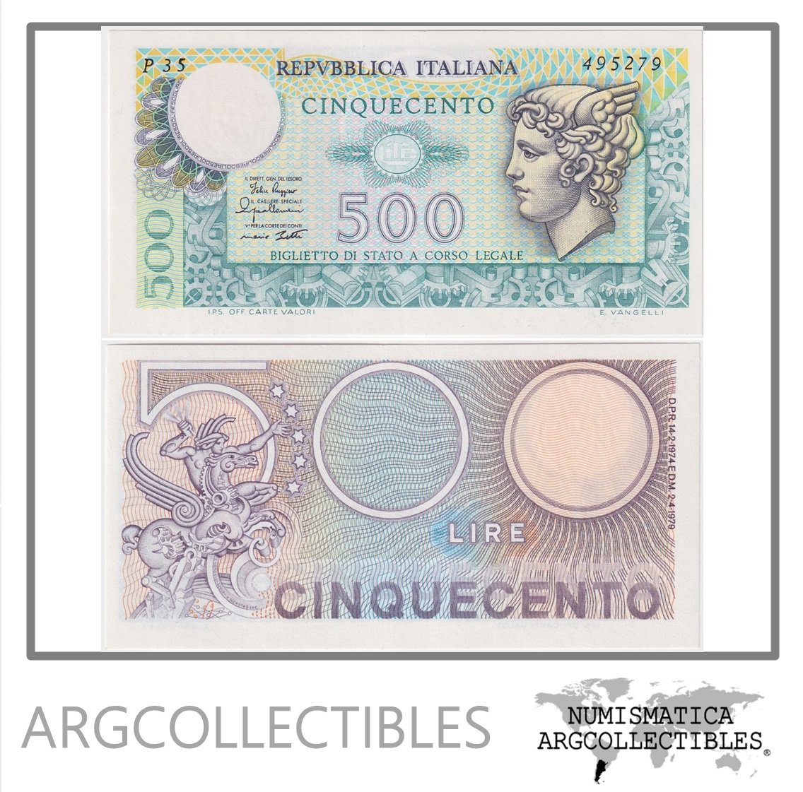 Italia Billete 500 Liras 1979 P-94 UNC