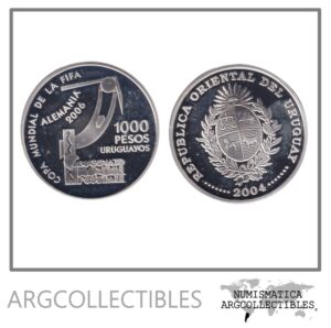 Uruguay Moneda 1.000 Pesos 2004 Plata 925-27gr Mundial Futbol Alemania 2006 KM-123 Proof