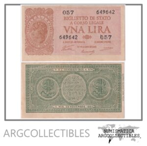 Italia Billete 1 Lira 1944 P-29a XF
