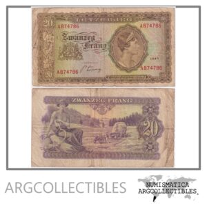 Luxemburgo Billete 20 Francos 1943 P-42 F