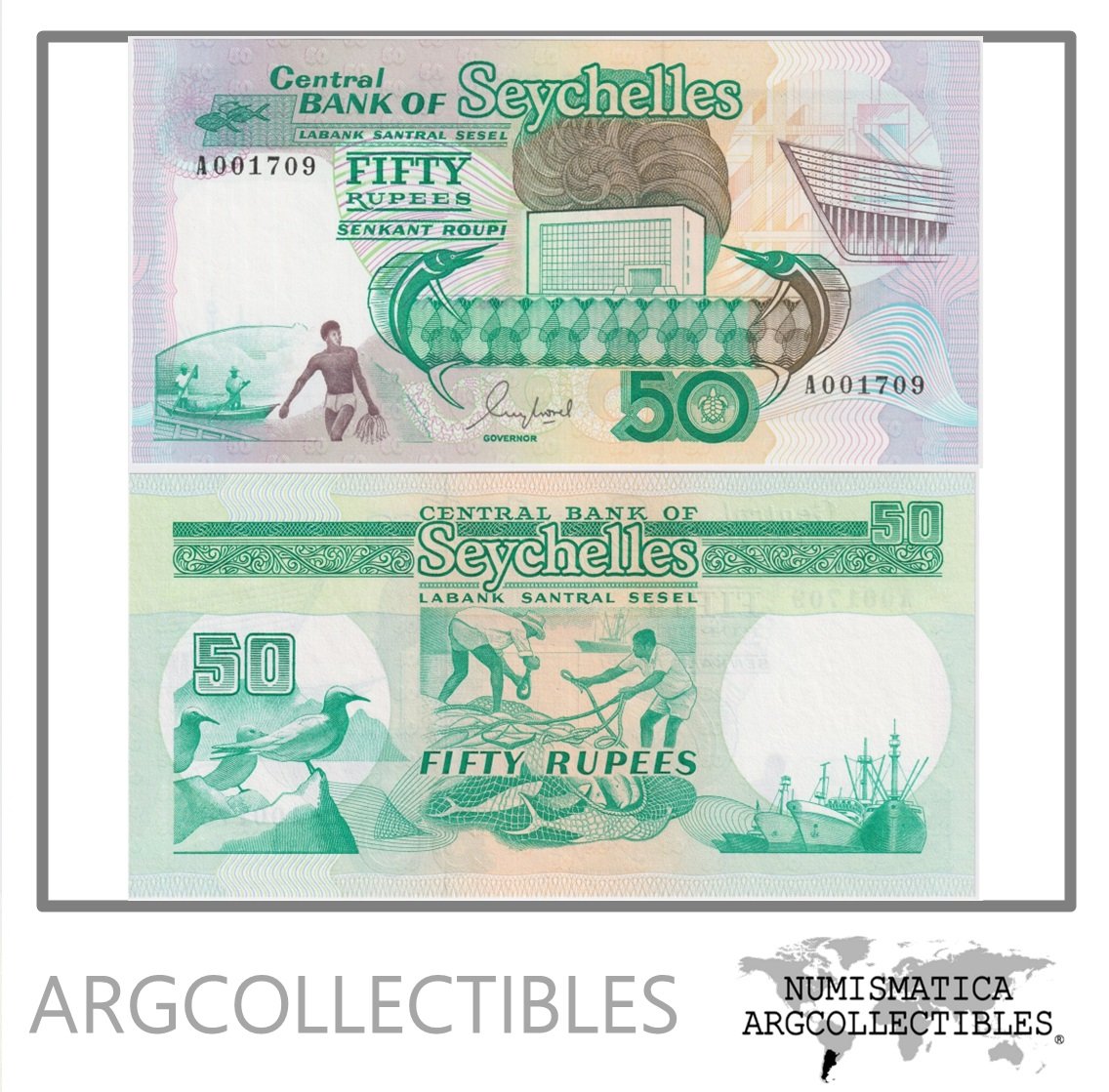 Seychelles Billete 50 Rupias 1989 P-34 UNC