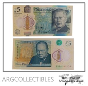 Inglaterra Billete 5 Pounds 2023 P-398 UNC (Polimero)