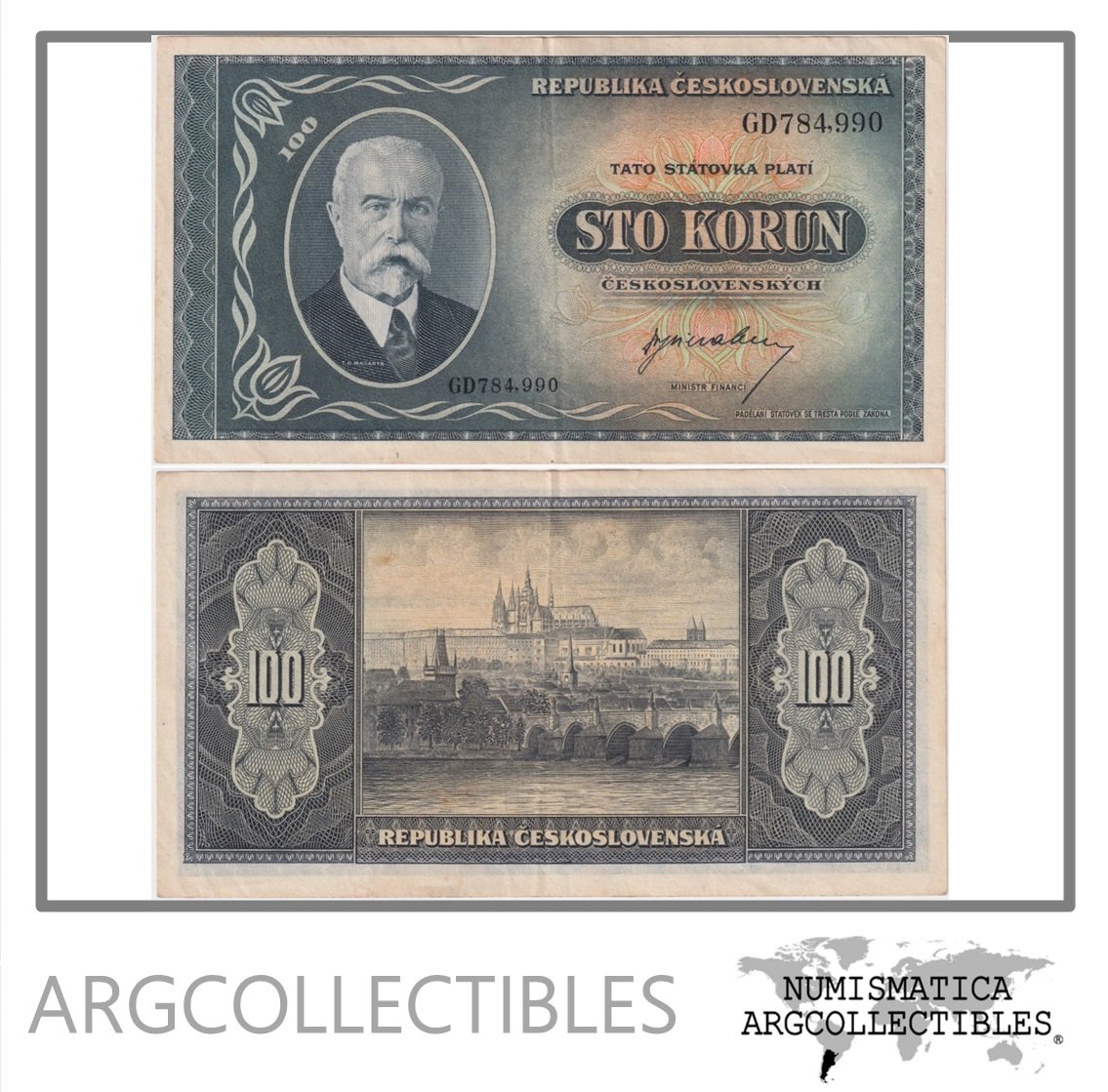 Checoslovaquia Billete 100 Korun 1945 P-63 XF